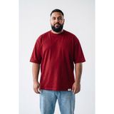Machinist Erkek Büyük Beden Basic Tişört Bordo - 4XL