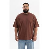 Machinist Erkek Büyük Beden Basic Tişört Çikolata - 2XL