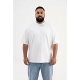 Machinist Erkek Büyük Beden Basic Tişört Ekru - 5XL