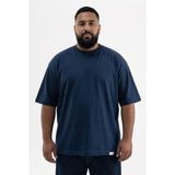 Machinist Erkek Büyük Beden Basic Tişört Indigo - İndigo - 2XL