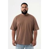 Machinist Erkek Büyük Beden Basic Tişört Kakao - 2XL