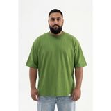 Machinist Erkek Büyük Beden Basic Tişört Kale Yeşili - 5XL