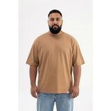 Machinist Erkek Büyük Beden Basic Tişört Kapuçino - Çok Renkli - 4XL