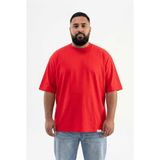 Machinist Erkek Büyük Beden Basic Tişört Kırmızı - 4XL