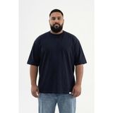 Machinist Erkek Büyük Beden Basic Tişört Lacivert - 3XL