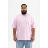 Machinist Erkek Büyük Beden Basic Tişört Pembe - 2XL