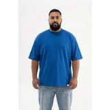 Machinist Erkek Büyük Beden Basic Tişört Saks Mavi - 5XL