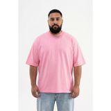 Machinist Erkek Büyük Beden Basic Tişört Şeker Pembe - 3XL