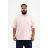 Machinist Erkek Büyük Beden Basic Tişört Toz Pembe - 2XL