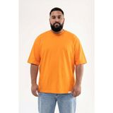 Machinist Erkek Büyük Beden Basic Tişört Turuncu - Orange - 4XL