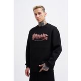 Machinist Erkek Carpet Embrodery Siyah Sweatshirt