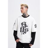 Machinist Erkek Contrast Layerd Ekru Black Sweatshirt