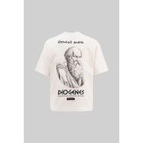 Machinist Erkek Diogenes Design Oversize Tişört Ekru - XL