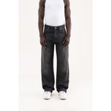 Machinist Erkek Efektli Baggy Jean Pantolon Siyah - Black