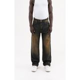 Machinist Erkek Effected Velvet Baggy Jean Pantolon Sunburn Wash - Çok Renkli