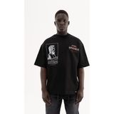Machinist Erkek Epicurus Baskılı Oversize Tişört Siyah - XL
