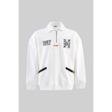 Machinist Erkek Felt Badge Zip Polo Sweatshirt Ekru