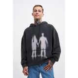 Machinist Erkek Free Sprit Yıkamalı Oversize Siyah Sweatshirt
