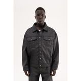 Machinist Erkek Glitery Oversize Jean Ceket Siyah
