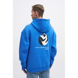 Machinist Erkek Good And Evil Baskılı Oversize Sweatshirt Saks Mavi