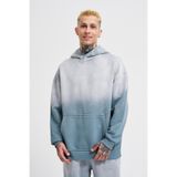 Machinist Erkek Gradient Yıkamalı Kapüşonlu Sweatshirt Gri