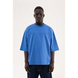 Machinist Erkek Handmade Spray Effected Oversize Tişört Açık Mavi - Soft blue - S - M