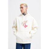 Machinist Erkek Hero Angel Baskılı Oversize Ekru Sweatshirt