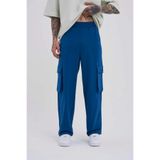 Machinist Erkek Kargo Cepli Oversize Baggy Eşofman Altı Indigo