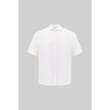 Machinist Erkek Kısa Kol Oversize Keten Gömlek Beyaz - White