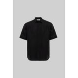 Machinist Erkek Kısa Kol Oversize Keten Gömlek Siyah - Black