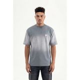 Machinist Erkek Logo Embroidered Oversize Tişört Gri - Ghost - XL