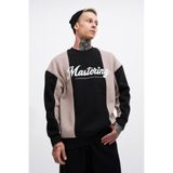 Machinist Erkek Mastering Slogan Embroidery Sweatshirt Siyah-Açık Gri