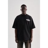 Machinist Erkek Metal Space Oversize Tişört Siyah - Dark Black - XL