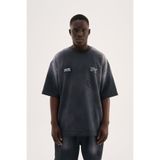 Machinist Erkek Minimal Patch Yıkamalı Oversize Tişört Siyah