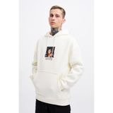 Machinist Erkek Muhammed Ali Baskılı Kapüşonlu Ekru Sweatshirt