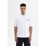 Machinist Erkek Nakışlı Oversize Gömlek Beyaz - White