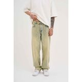 Machinist Erkek Oversize Baggy Yıkamalı Jean Pantolon Mint Yeşili