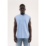 Machinist Erkek Oversize Bisiklet Yaka Basic Atlet Bebe Mavi - 2XL