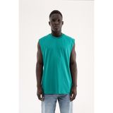 Machinist Erkek Oversize Bisiklet Yaka Basic Atlet Benetton Yeşili - 2XL