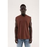 Machinist Erkek Oversize Bisiklet Yaka Basic Atlet Çikolata - 2XL
