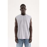 Machinist Erkek Oversize Bisiklet Yaka Basic Atlet Gri Melanj - Gri - Melanj - XL