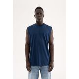 Machinist Erkek Oversize Bisiklet Yaka Basic Atlet Indigo - İndigo - XL