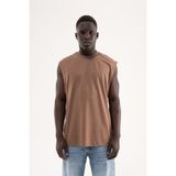 Machinist Erkek Oversize Bisiklet Yaka Basic Atlet Kakao - 2XL