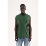 Machinist Erkek Oversize Bisiklet Yaka Basic Atlet Nefti Yeşili - 2XL
