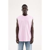 Machinist Erkek Oversize Bisiklet Yaka Basic Atlet Pembe - XS