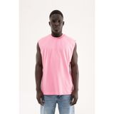 Machinist Erkek Oversize Bisiklet Yaka Basic Atlet Şeker Pembe - XS