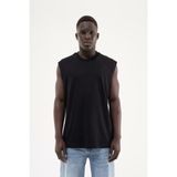 Machinist Erkek Oversize Bisiklet Yaka Basic Atlet Siyah - Dark Black - 2XL