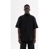 Machinist Erkek Oversize Nakışlı Pamuk Oversize Gömlek Siyah - Black