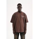 Machinist Erkek Printed And Embroidered Tişört Koyu Kahverengi - Dark - XL