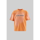 Machinist Erkek Printed And Rhinestone Yıkamalı Oversize Tişört Turuncu - Orange